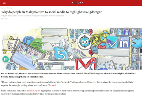 Why do people in Malaysia turn to social media to highlight wrongdoings?