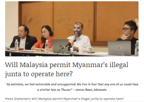 Will Malaysia permit Myanmar’s illegal junta to operate here?
