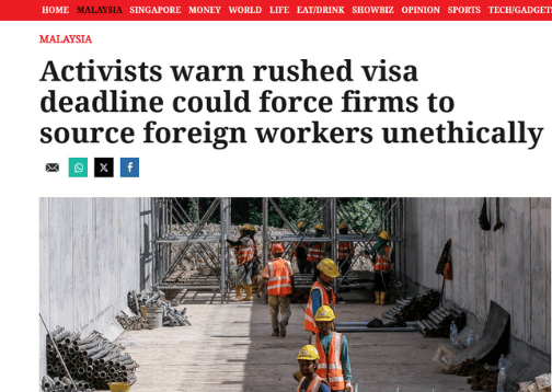 Activists warn rushed visa deadline could force firms to source foreign workers unethically