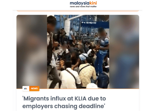 Migrants influx at KLIA due to employers chasing deadline