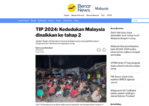 TIP 2024: Malaysia’s position is raised to level 2