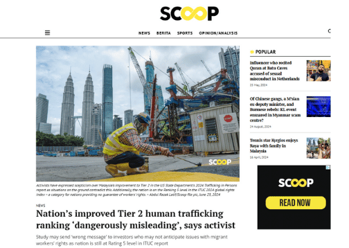 Nations improved Tier 2 human trafficking ranking ‘dangerously misleading’, says activist