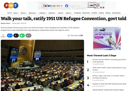 Walk your talk, ratify 1951 UN Refugee Convention, govt told