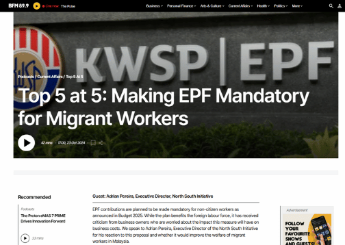 Top 5 at 5: Making EPF Mandatory for Migrant Workers
