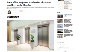 Lack of lift etiquette a reflection of societal apathy - Unity Minister-image