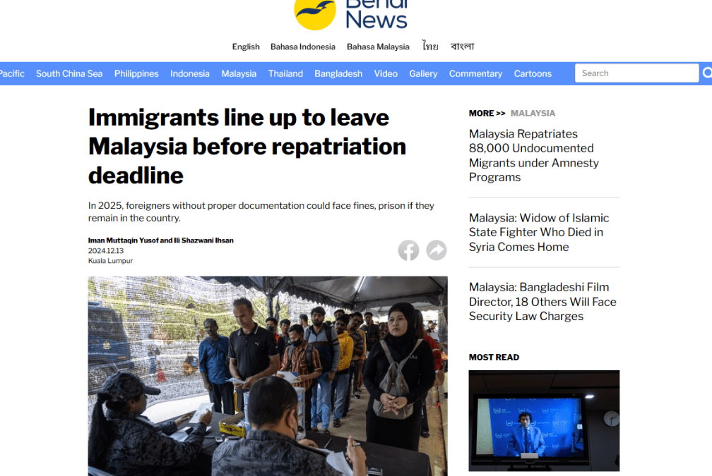 Immigrants line up to leave Malaysia before repatriation deadline