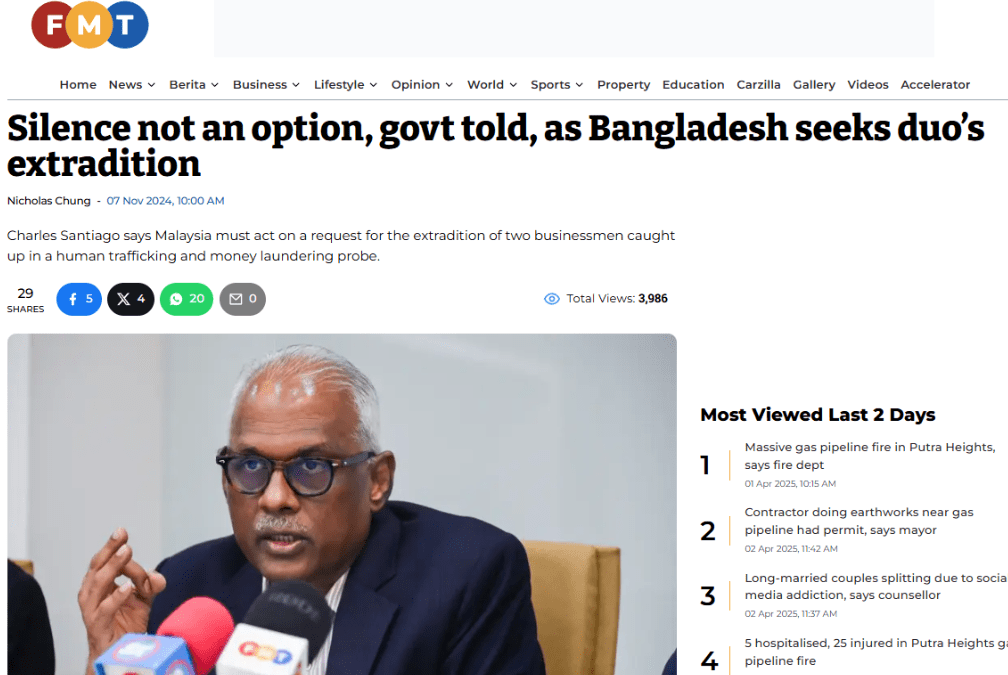 Silence not an option, govt told, as Bangladesh seeks duo’s extradition