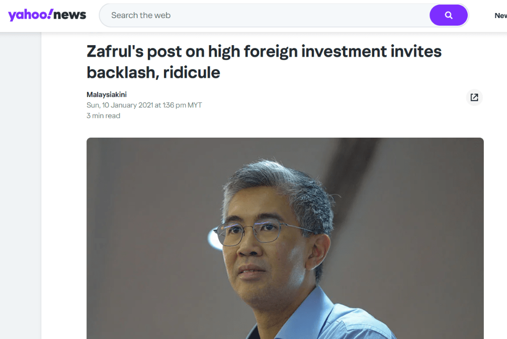 Zafrul’s post on high foreign investment invites backlash, ridicule