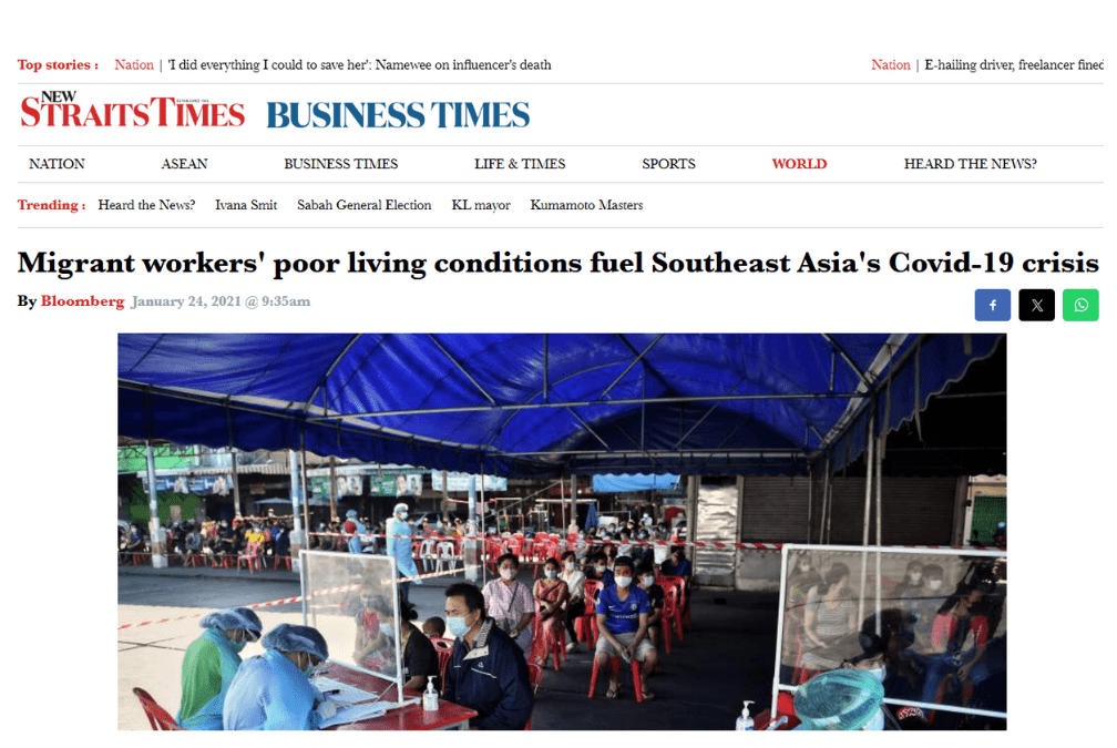 Migrant workers’ poor living conditions fuel Southeast Asia’s Covid-19 crisis