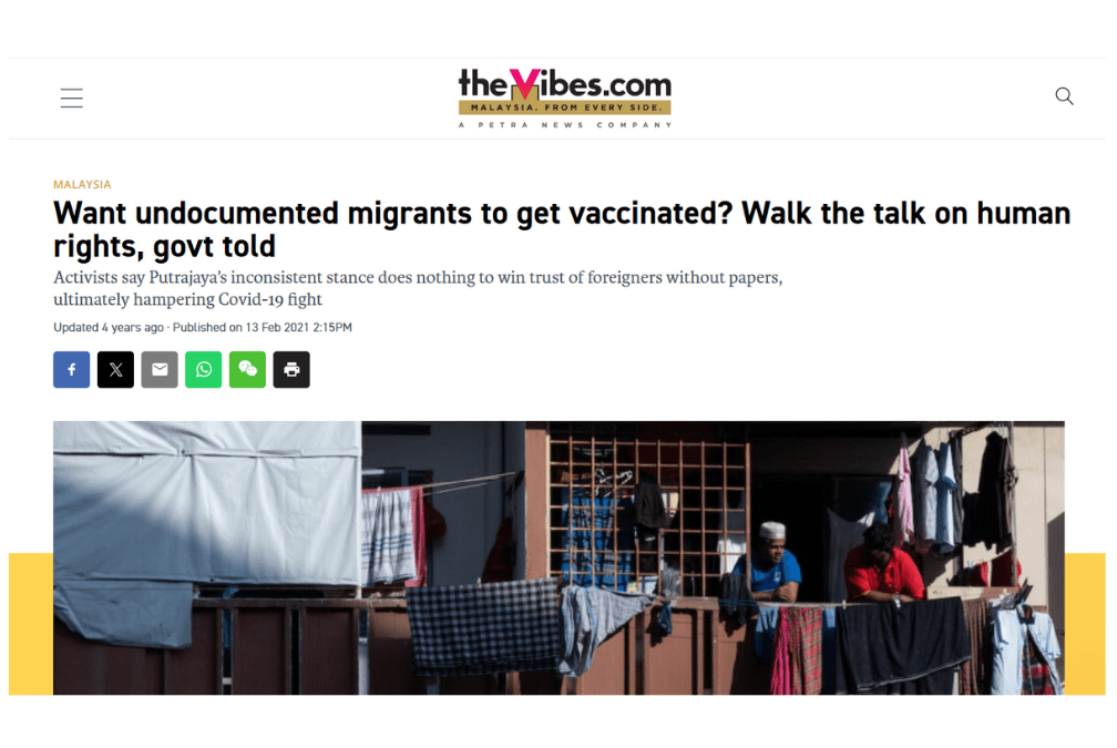 Want undocumented migrants to get vaccinated? Walk the talk on human rights, govt told