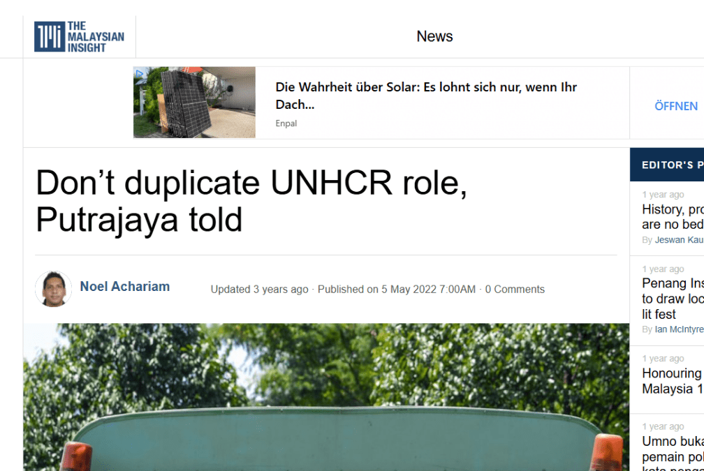 Don’t duplicate UNHCR role, Putrajaya told