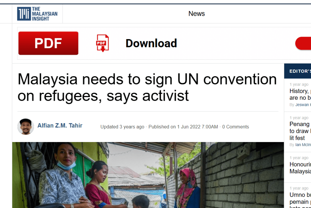 Malaysia needs to sign UN convention on refugees, says activist