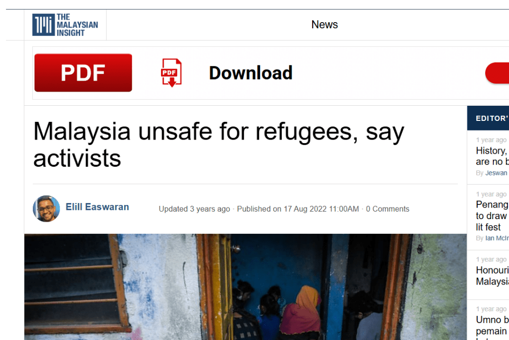 Malaysia unsafe for refugees, say activists