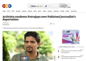 Activists condemn Putrajaya over Pakistani journalist’s deportation-image