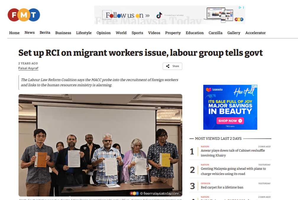 Set up RCI on migrant workers issue, labour group tells govt