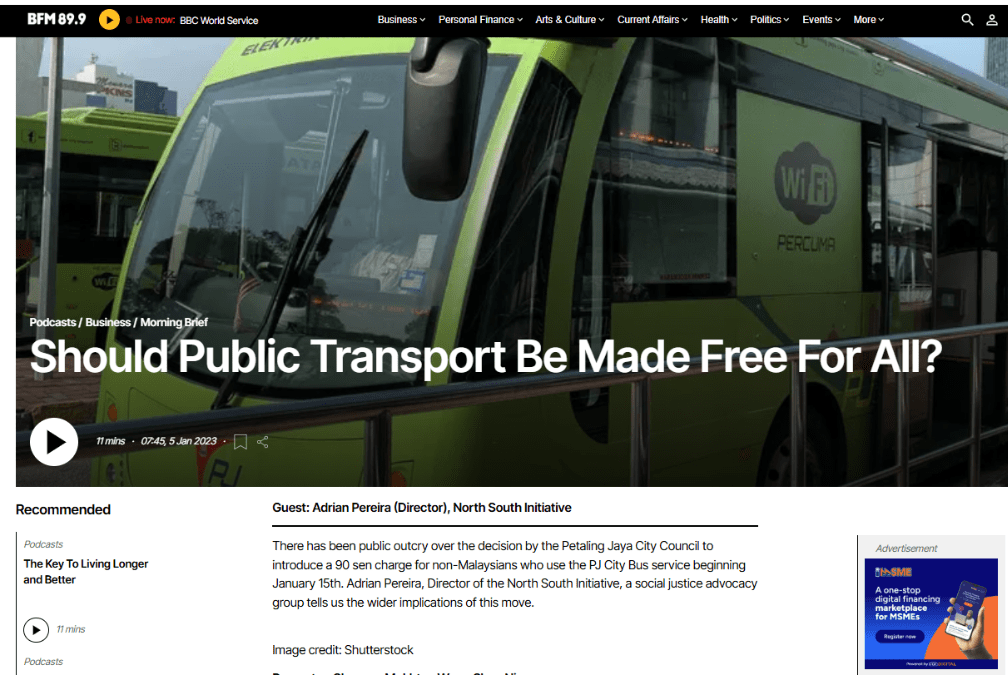 SHOULD PUBLIC TRANSPORT BE MADE FREE FOR ALL?
