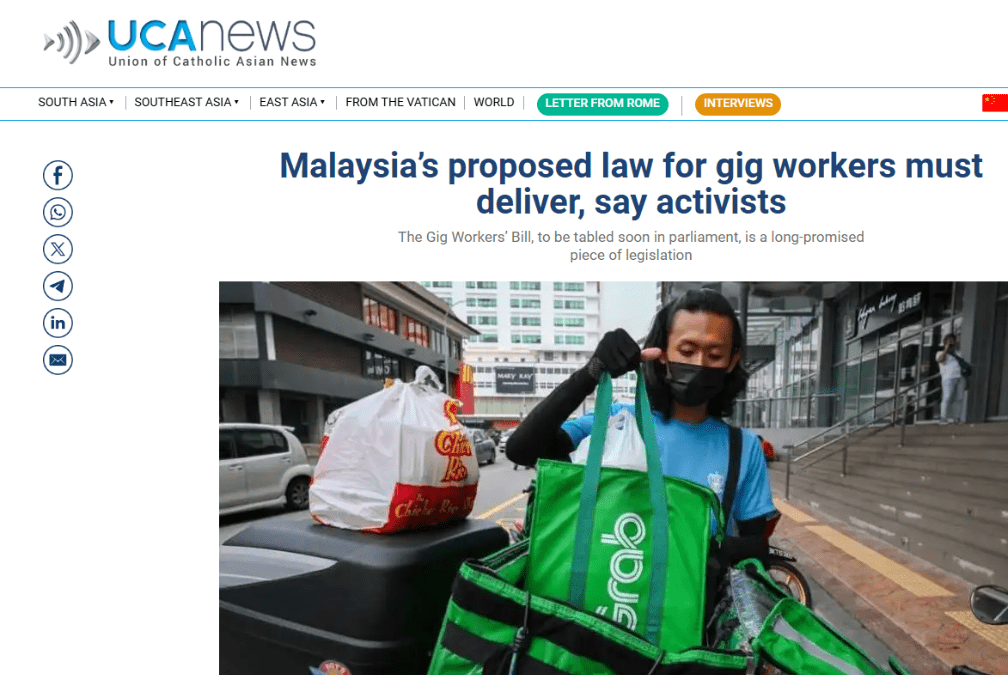 Malaysia’s proposed law for gig workers must deliver, say activists