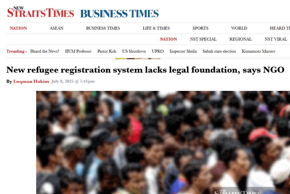 New refugee registration system lacks legal foundation, says NGO