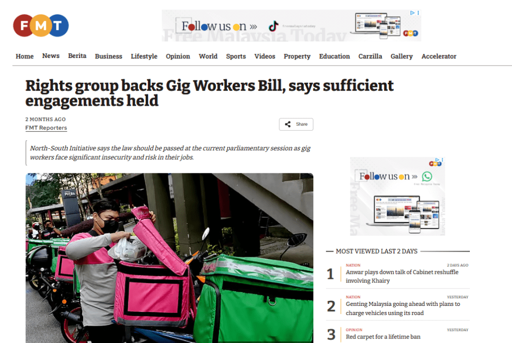 Rights group backs Gig Workers Bill, says sufficient engagements held