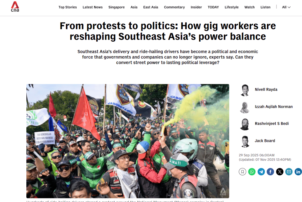 From protests to politics: How gig workers are reshaping Southeast Asia’s power balance