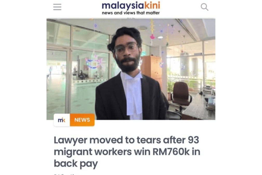 Lawyer moved to tears after 93 migrant workers win RM760k in back pay