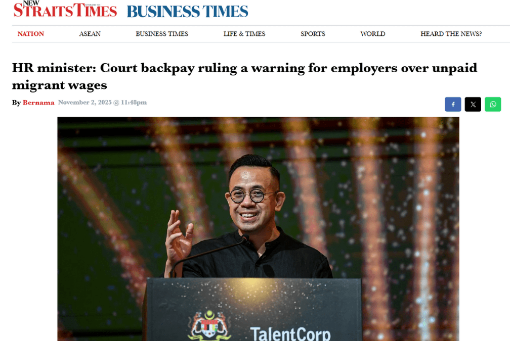 HR minister: Court backpay ruling a warning for employers over unpaid migrant wages