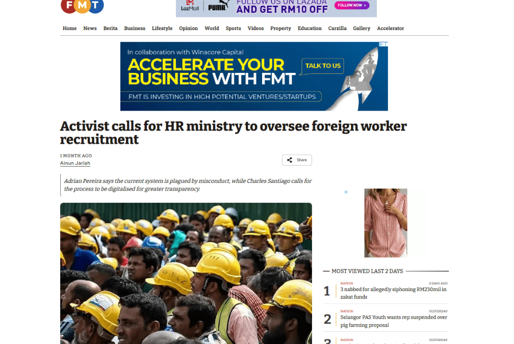 Activist calls for HR ministry to oversee foreign worker recruitment